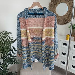 Western Boho Print Multicolor Marled Knit Cardigan Forever 21 Medium